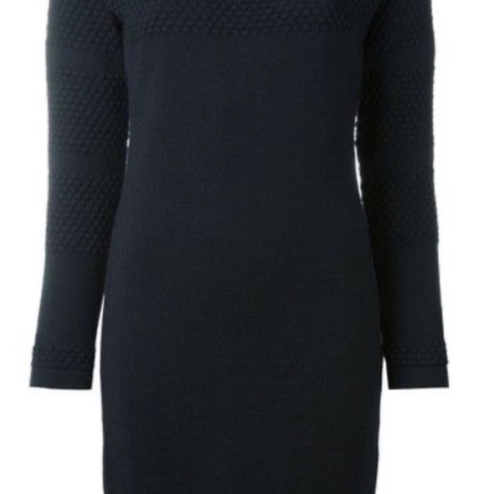 s.n.s herning fisherman sweater dress - size small, wool, navy blue